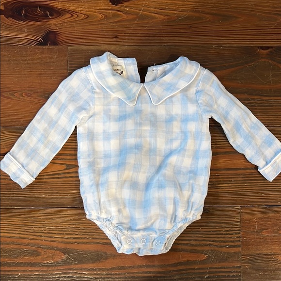 the oaks Other - The Oaks Blue and White Gingham bubble with Peter Pan Collar 3 months